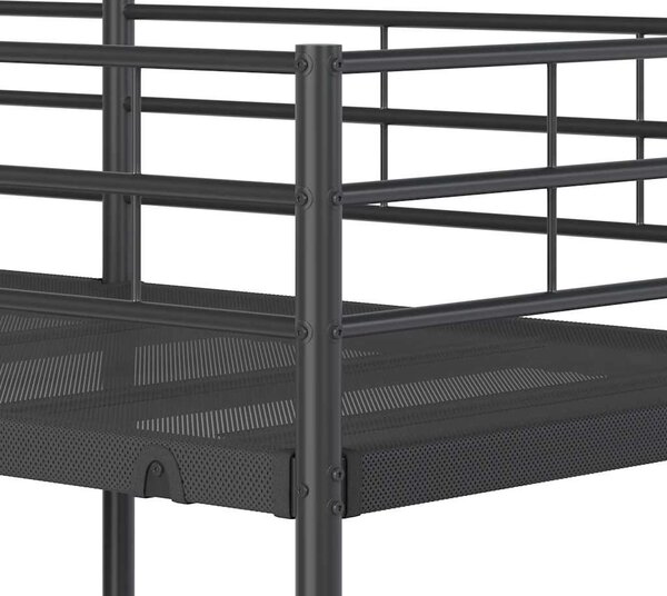 Krevet na kat bez madraca crni 75x190 cm čelik - Crna / 75 x 190 cm