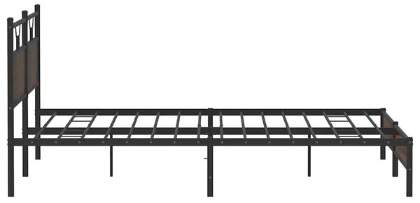 Metalni okvir kreveta bez madraca smeđa boja hrasta 193x201 cm - Smeđa / 193 x 201 cm