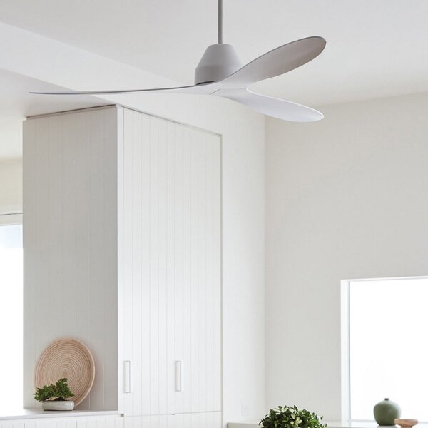 Beacon Lighting Stropni ventilator Whitehaven, bijeli, DC, tih, 142 cm, Bijela, Dnevni boravak/blagovaonica, Plastika