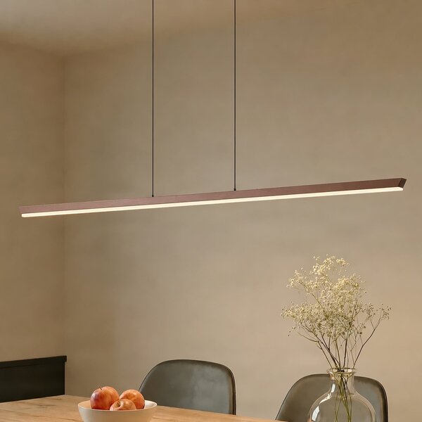 Lucande Solvar LED viseća svjetiljka, 158 cm, smeđa, CCT, dimabilna, prigušiva, Smeđa / hrđa, Dnevni boravak/blagovaonica, Metal