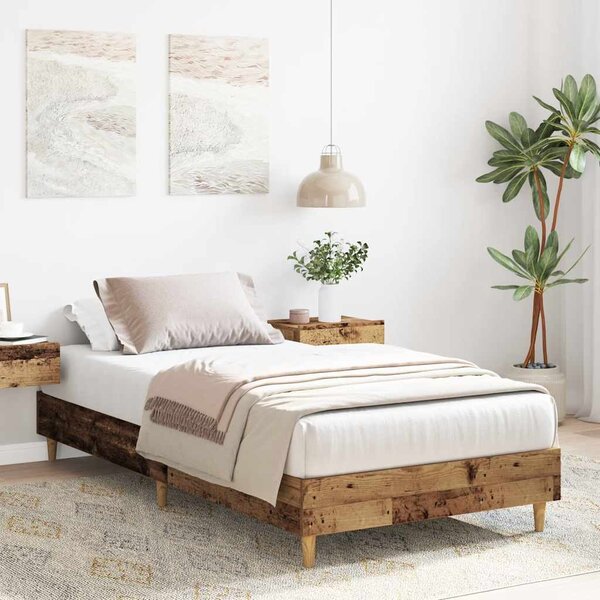Okvir kreveta bez madraca staro drvo 75x190cm konstruirano drvo - Smeđa / 75 x 190 cm