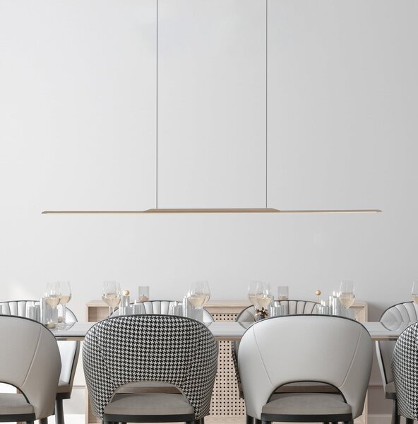 PURE LED viseća svjetiljka Surface, bronca, 125 cm, aluminij, 3.000 K, prigušiva, Bronca / stari mesing, Dnevni boravak/blagovaonica, Aluminij