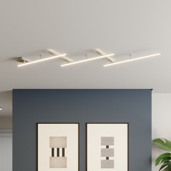 Trio Lighting Okretna LED stropna svjetiljka Indira, nikal s prigušivačem, prigušiva, Sivo, Dnevni boravak/blagovaonica, Metal