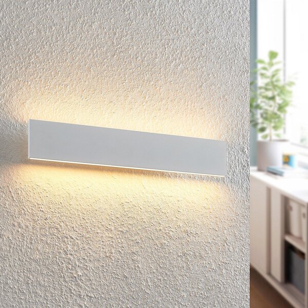 Lindby Ignazia LED zidna svjetiljka, 47 cm, bijela, metal, gore/dolje, prigušiva, Bijela, Dnevni boravak/blagovaonica, Metal