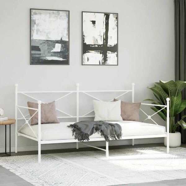 Dnevni krevet bez madraca bijeli 107x203 cm čelik - Bijela / 107 x 203 cm