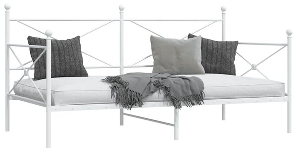 Dnevni krevet bez madraca bijeli 107x203 cm čelik - Bijela / 107 x 203 cm