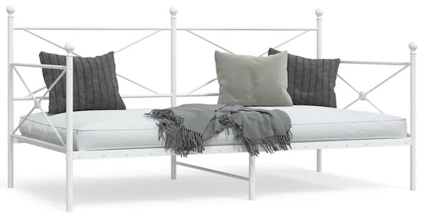 Dnevni krevet bez madraca bijeli 107x203 cm čelik - Bijela / 107 x 203 cm
