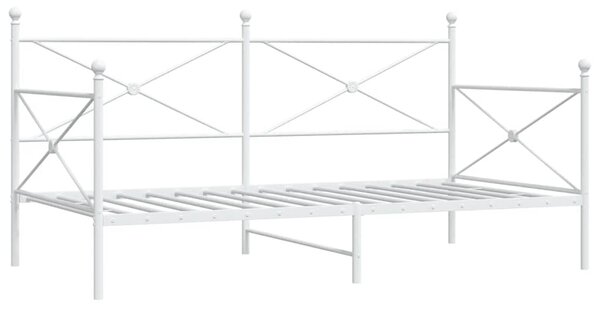 Dnevni krevet bez madraca bijeli 107x203 cm čelik - Bijela / 107 x 203 cm