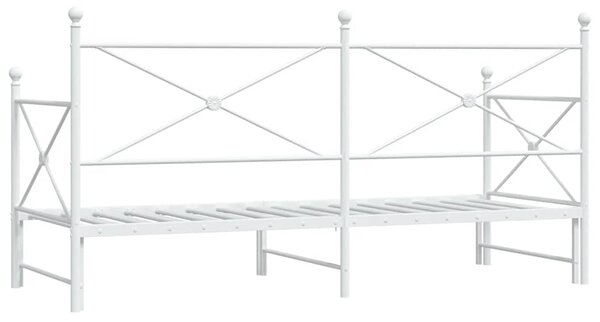 Krevet na rasklapanje bez madraca bijeli 75x190 cm čelik - Bijela / 75 x 190 cm