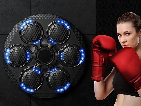 Led boksački štit mma trener glazba usb bluetooth 43cm lcd rukavice