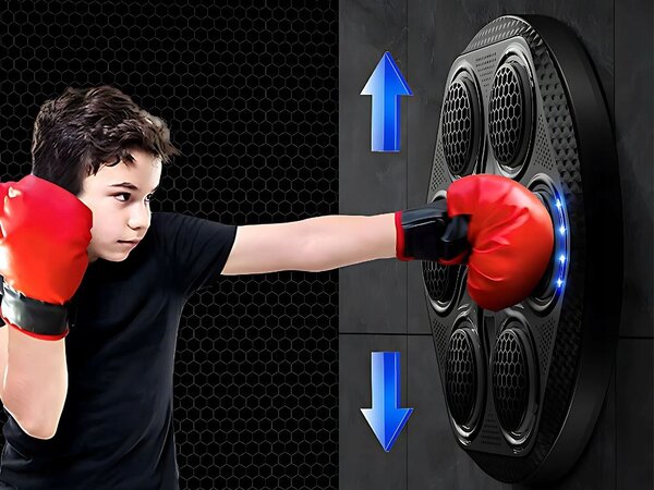 Led boksački štit mma trener glazba usb bluetooth 43cm lcd rukavice