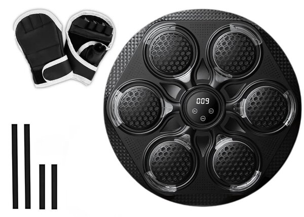 Led boksački štit mma trener glazba usb bluetooth 43cm lcd rukavice