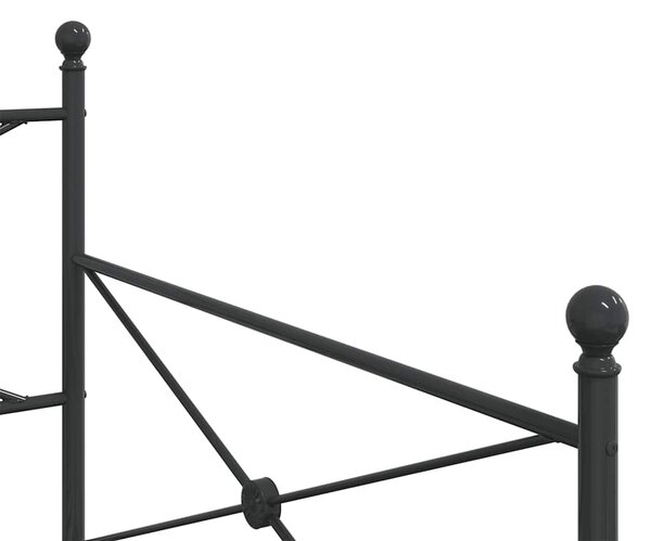 Dnevni krevet bez madraca crni 107x203 cm čelik - Crna / 107 x 203 cm