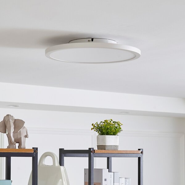 Arcchio LED stropna svjetiljka Brenda, Ø 40 cm, CCT, daljinsko upravljanje, prigušiva, Bijela, Dnevni boravak/blagovaonica, Plastika