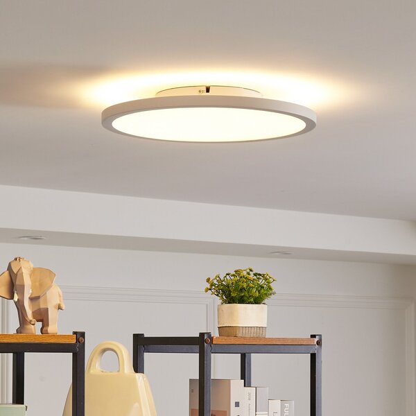 Arcchio LED stropna svjetiljka Brenda, Ø 40 cm, CCT, daljinsko upravljanje, prigušiva, Bijela, Dnevni boravak/blagovaonica, Plastika
