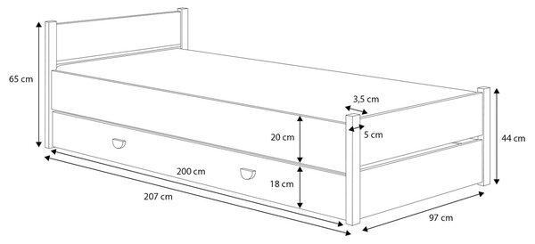 Zondo.hr Dječji krevet 200x90 cm. Akcija -16%. 1052341