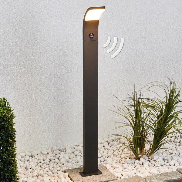 Lucande LED putna svjetiljka Timm, senzor, 100cm, antracit, IP54, Crno, Aluminij