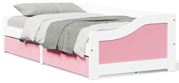 Dnevni krevet s 2 ladice bez madraca IRUN bijelo&roza 90x200 cm - Ružičasti / N/A