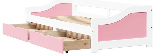 Dnevni krevet s 2 ladice bez madraca IRUN bijelo&roza 90x200 cm - Ružičasti / N/A