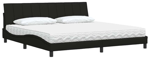 Krevet s madracem Hanko crni 200x200 cm od tkanine - Crna / 200 x 200 cm