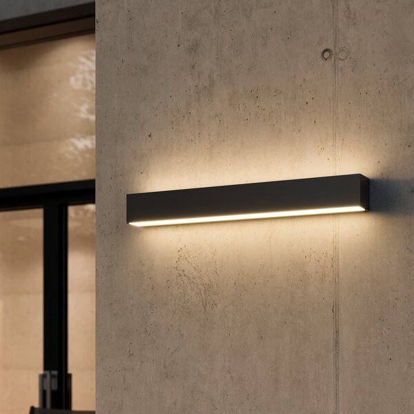 Lucande Lengo LED zidna svjetiljka, 50 cm, antracit, gore/dolje, 3000K, Crno, Aluminij