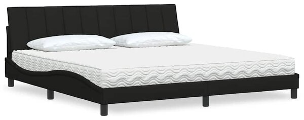 Krevet s madracem Hanko crni 200x200 cm od tkanine - Crna / 200 x 200 cm