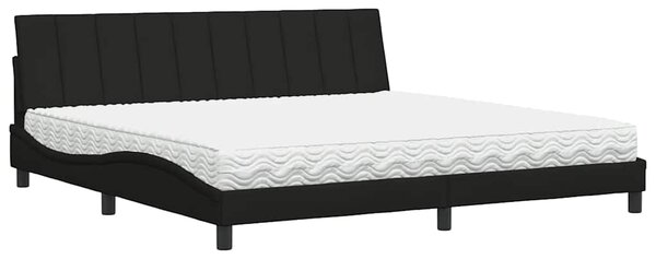 Krevet s madracem Hanko crni 200x200 cm od tkanine - Crna / 200 x 200 cm