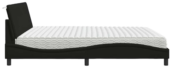 Krevet s madracem Hanko crni 200x200 cm od tkanine - Crna / 200 x 200 cm
