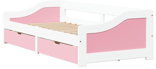 Dnevni krevet s 2 ladice bez madraca IRUN bijelo&roza 90x200 cm - Ružičasti / N/A