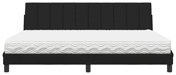 Krevet s madracem Hanko crni 200x200 cm od tkanine - Crna / 200 x 200 cm