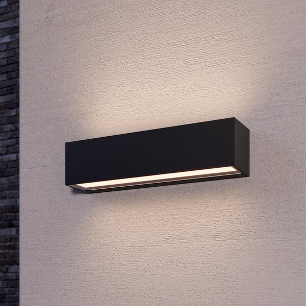 Lucande LED zidna svjetiljka Lengo, 25 cm antracit, gore/dolje 3000K, Crno, Metal