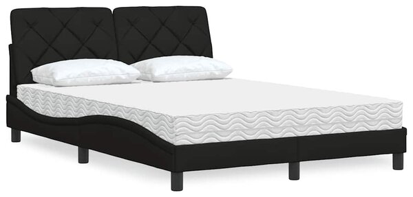 Krevet s madracem crni 120 x 200 cm od tkanine - Crna / 120 x 200 cm