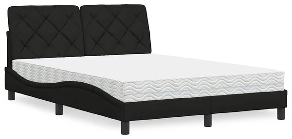 Krevet s madracem crni 120 x 200 cm od tkanine - Crna / 120 x 200 cm