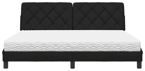 Krevet s madracem crni 180x200 cm od tkanine - Crna / 180 x 200 cm