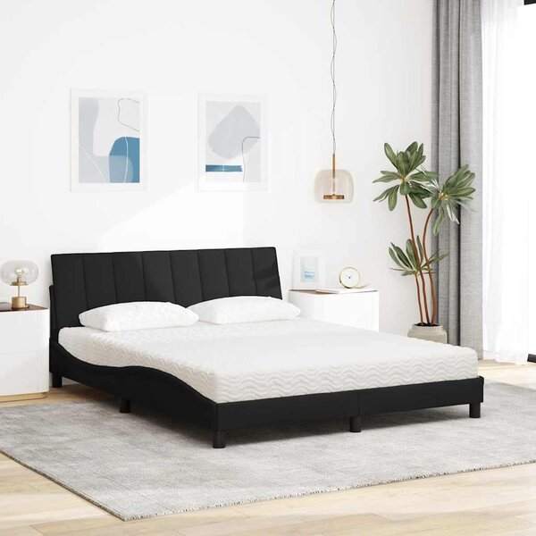 Krevet s madracem Hanko crni 160x200 cm od tkanine - Crna / 160 x 200 cm