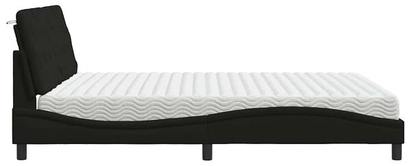 Krevet s madracem crni 180x200 cm od tkanine - Crna / 180 x 200 cm