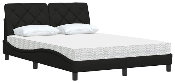 Krevet s madracem crni 120 x 200 cm od tkanine - Crna / 120 x 200 cm