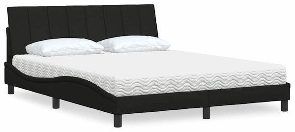 Krevet s madracem Hanko crni 160x200 cm od tkanine - Crna / 160 x 200 cm