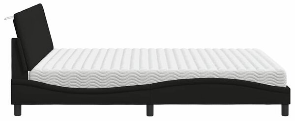 Krevet s madracem Hanko crni 160x200 cm od tkanine - Crna / 160 x 200 cm