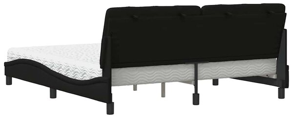 Krevet s madracem crni 180x200 cm od tkanine - Crna / 180 x 200 cm