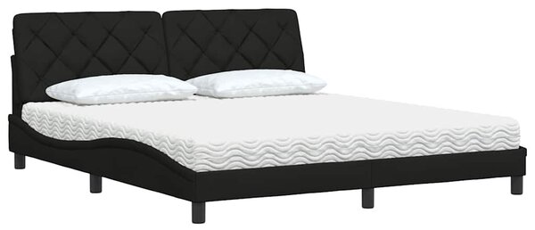 Krevet s madracem crni 180x200 cm od tkanine - Crna / 180 x 200 cm