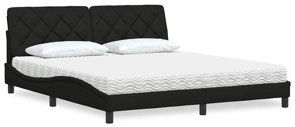 Krevet s madracem crni 180x200 cm od tkanine - Crna / 180 x 200 cm