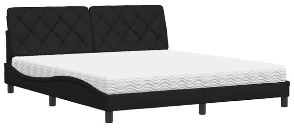 Krevet s madracem crni 180x200 cm od tkanine - Crna / 180 x 200 cm