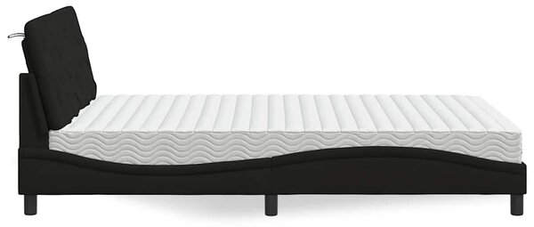 Krevet s madracem crni 120 x 200 cm od tkanine - Crna / 120 x 200 cm