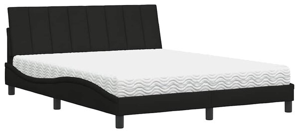 Krevet s madracem Hanko crni 160x200 cm od tkanine - Crna / 160 x 200 cm