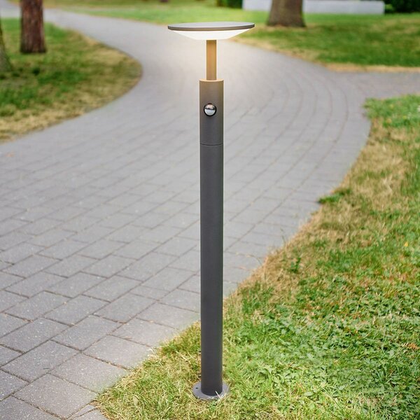 Lucande LED stazna svjetiljka Fenia, 100 cm, senzor, IP54, antracit, Crno, Aluminij