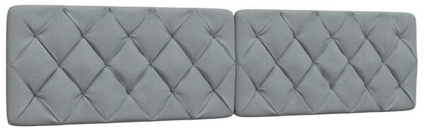 Krevet s madracem svjetlosivi 200 x 200 cm od tkanine - Siva / 200 x 200 cm