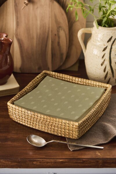 IB Laursen Servirne salvete GREEN LEAF 40x40 cm, 50 kom zelene