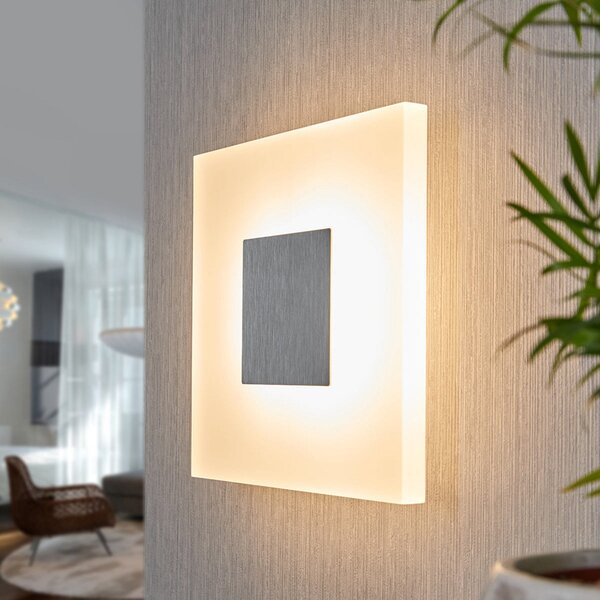 Lucande LED zidna svjetiljka Berlind, 26 cm, bijela, staklo, metal, Bijela, Dnevni boravak/blagovaonica, Plastika