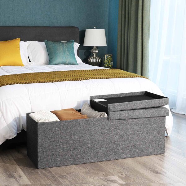Tabure s poklopnim poklopcem OTTOMAN 110x38 cm, tamnosiva
